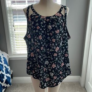 TORRID Black Floral Blouse Tank